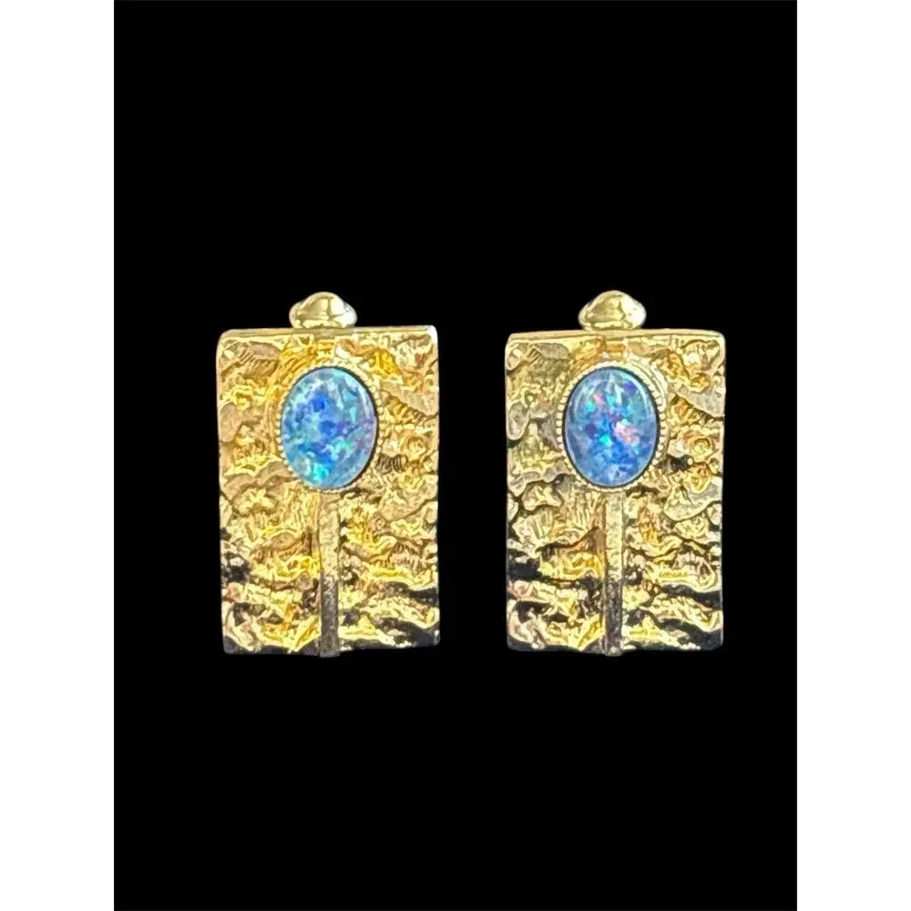 Australian Opal Goldtone Men’s Cuff Links